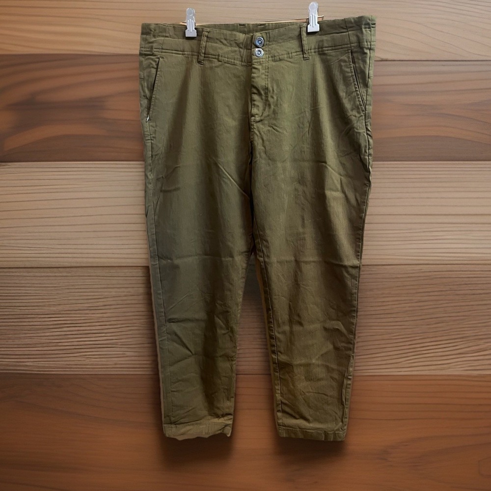 Swiss Alps Hiking Pants Mens XL Olive Green Stretch Tapered Outdoor Utility